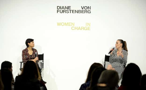 Mira Murati, CTO de Open AI, hablando en una conferencia en Nueva York por el Día de la Mujer. JP YIM / GETTY IMAGES / DVF IWD EVENT