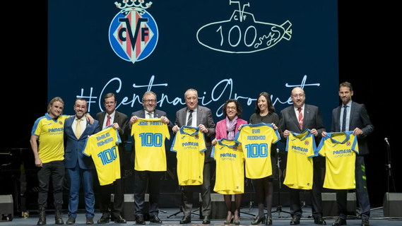 El Villarreal presenta la camiseta y el himno del del centenario./