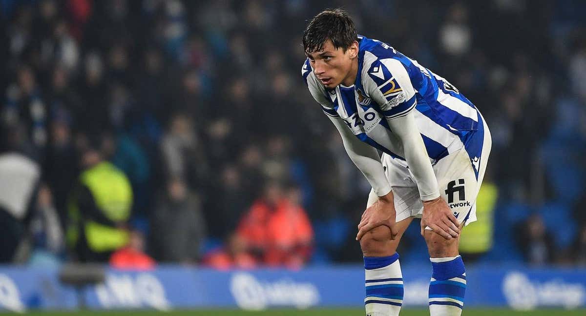 Le Normand, en el partido de la Real Sociedad contra el Cádiz. /AFP