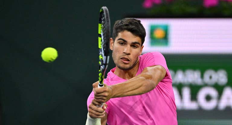 Carlos Alcaraz, durante el partido.