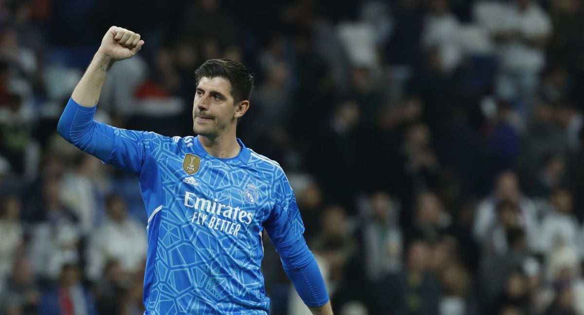 Courtois, en el partido ante el Liverpool.