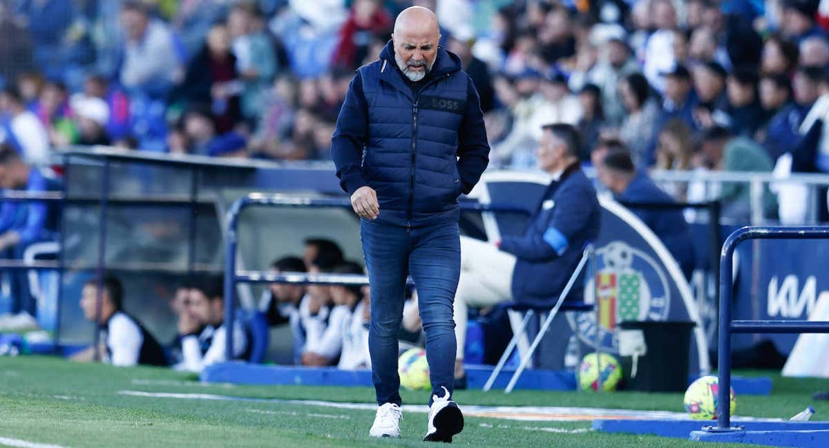 Jorge Sampaoli, durante el partido en Getafe./EP