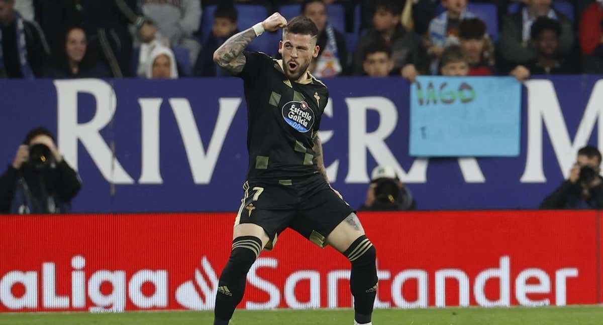 Carles Pérez celebra su gol ante el Espanyol el pasado fin de semana.
