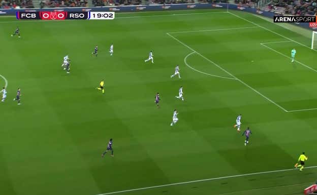 Situación de claaro 1x1 con Dembélé.
