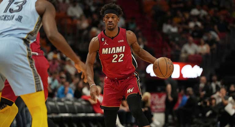 Jimmy Butler, durante un partido de los Miami Heat.