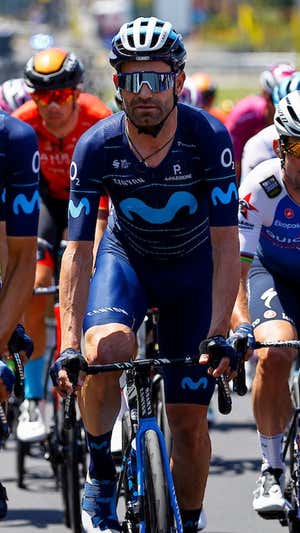José Joaquín Rojas, en una escena de pelotón.  MOVISTAR TEAM / SPRINT CYCLING