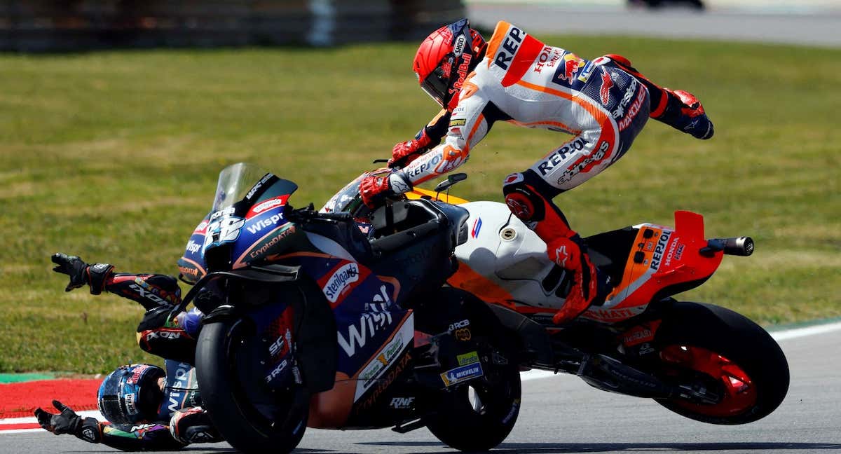 Accidente de Marc Márquez en Portimao./Reuters