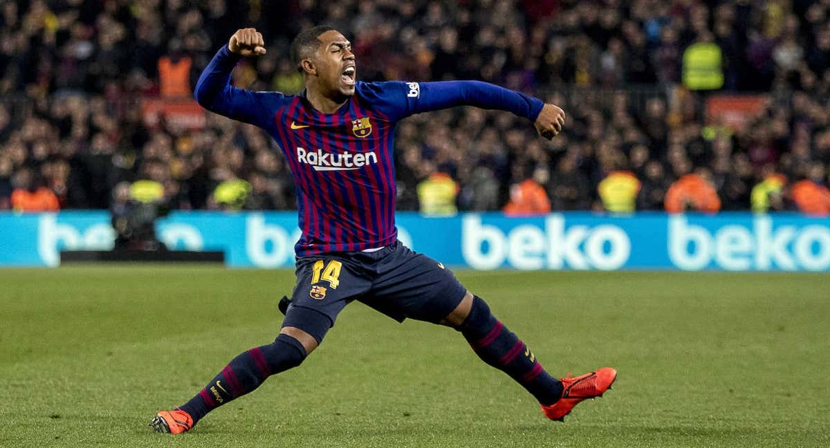 Malcom se ganó al Camp Nou con su entrega. /GETTY