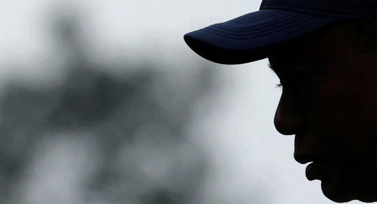 Tiger Woods durante su sesión de entrenamiento en el Augusta National.
