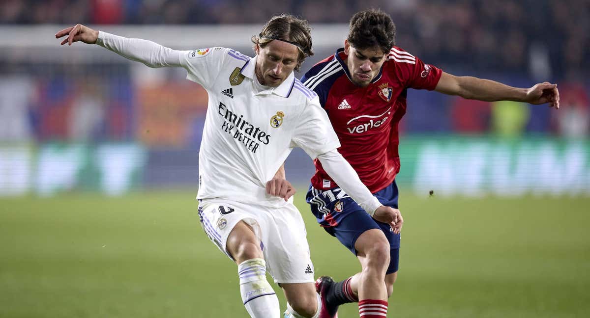 Abde y Modrić, en el último Osasuna - Madrid.