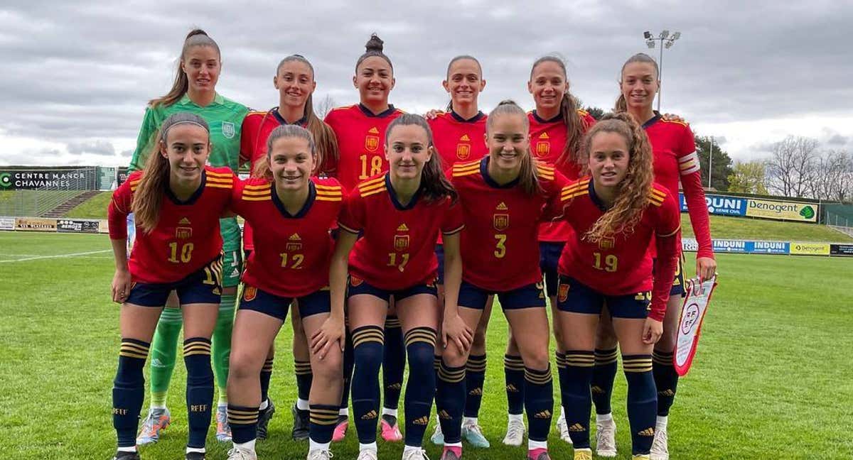La Selección Sub-19 en la Ronda 2 del Europeo antes de medirse a Inglaterra. /RFEF