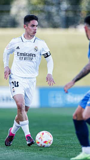 Sergio Arribas, durante un partido del Castilla.  Real Madrid