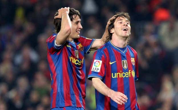 Bojan y Messi, en 2010.  AP
