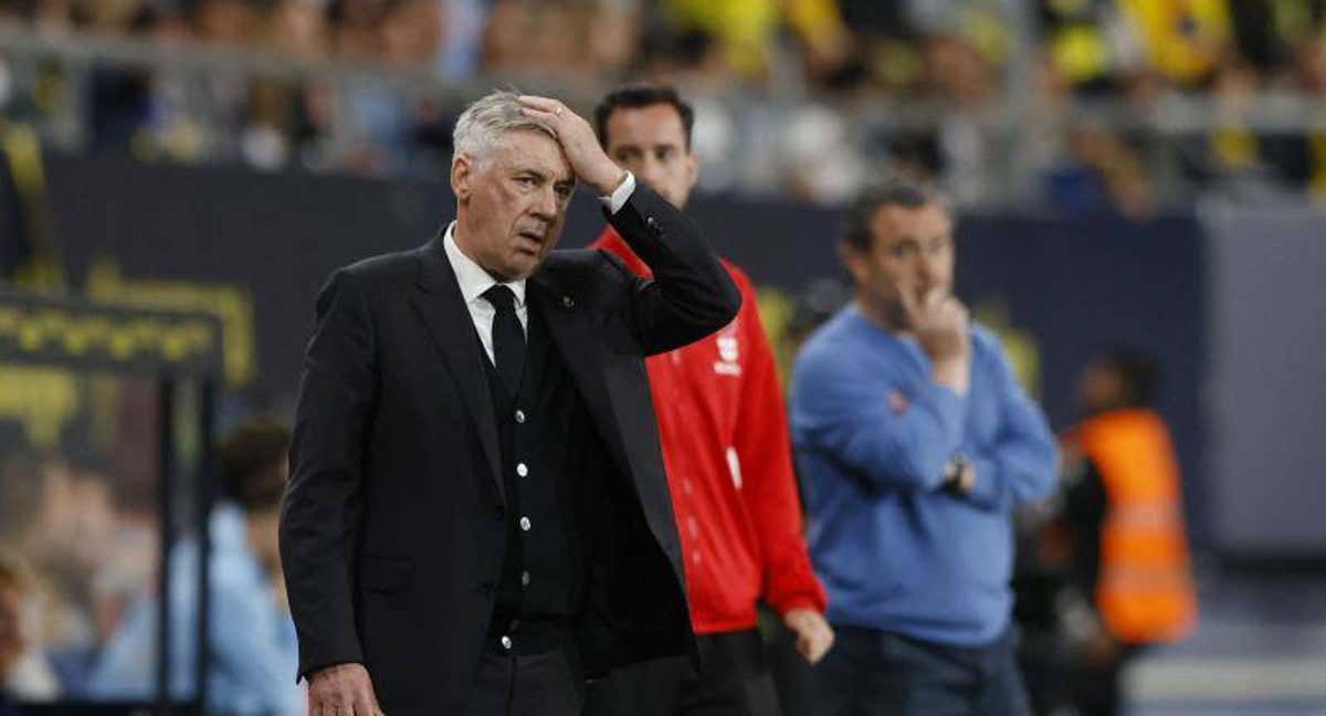 Ancelotti se lamenta de una de las ocasiones fallada por el Real Madrid en Cädiz. /EFE
