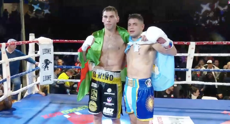 Sergio García y Sebastián Cabaña posan tras su combate.