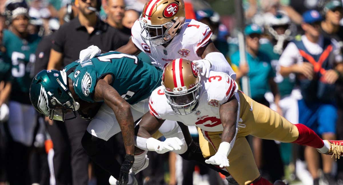 Partido entre los Philadelphia Eagles y los San Francisco 49ers./AFP