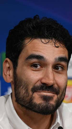 Gundogan durante la rueda de prensa.  AFP