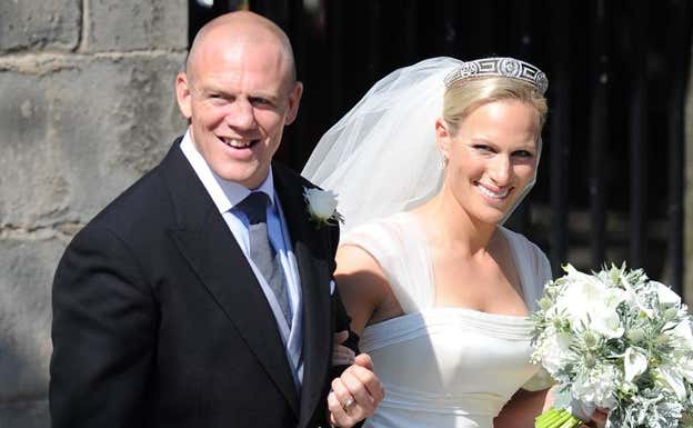 Mike Tindall y Zara Philips en su boda.  Image: PA