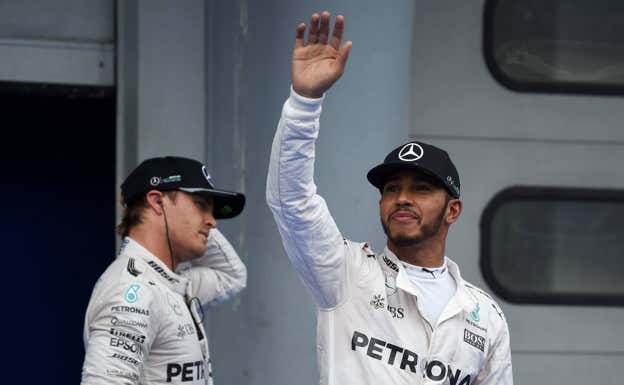 Nico Rosberg y Lewis Hamilton, en 2016.  AFP