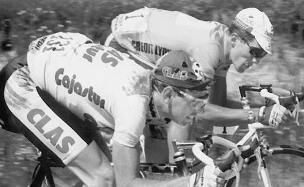 Tony Rominger frente a Miguel Indurain. Efe