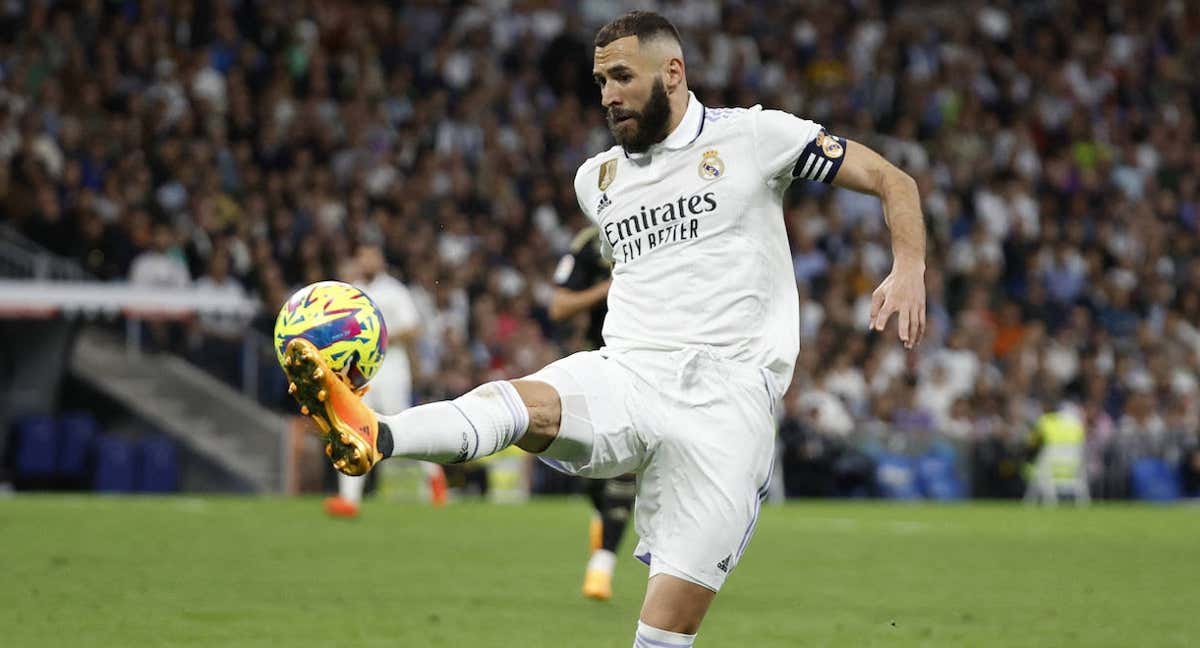 Benzema, contra el Celta./REUTERS