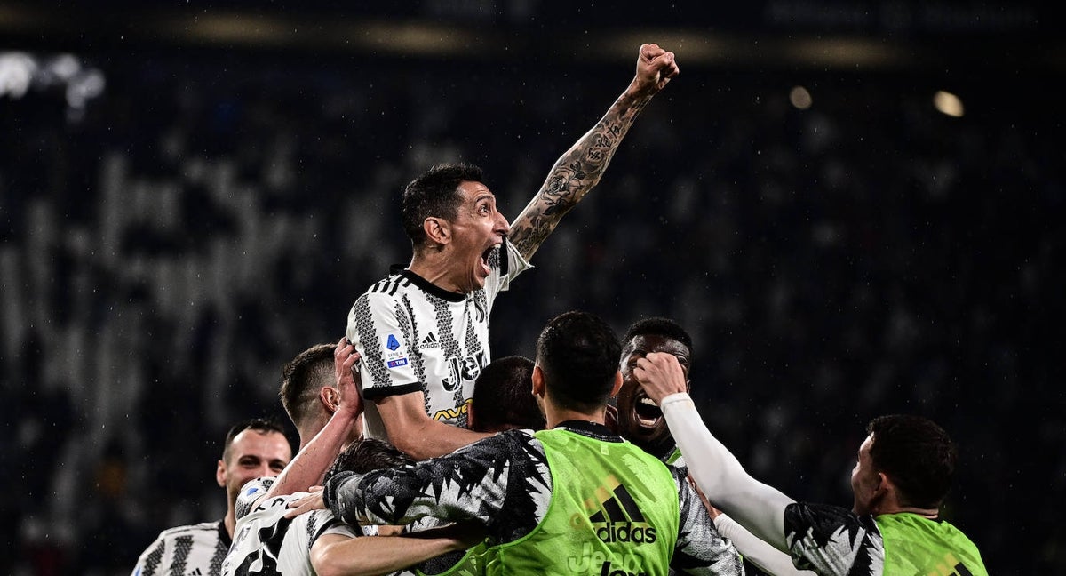 Di María celebra un gol con la Juventus.