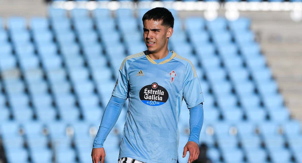 Hugo Sotelo, en un partido con el Celta esta temporada. /Getty