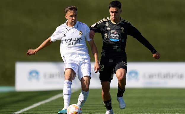 Hugo Sotelo, en el Castilla - Celta B que se disputó recientemente.  Getty