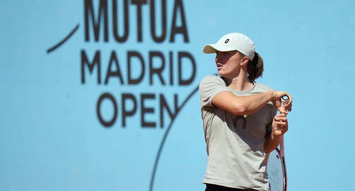 Iga Swiatek entrena en Madrid. /MMO