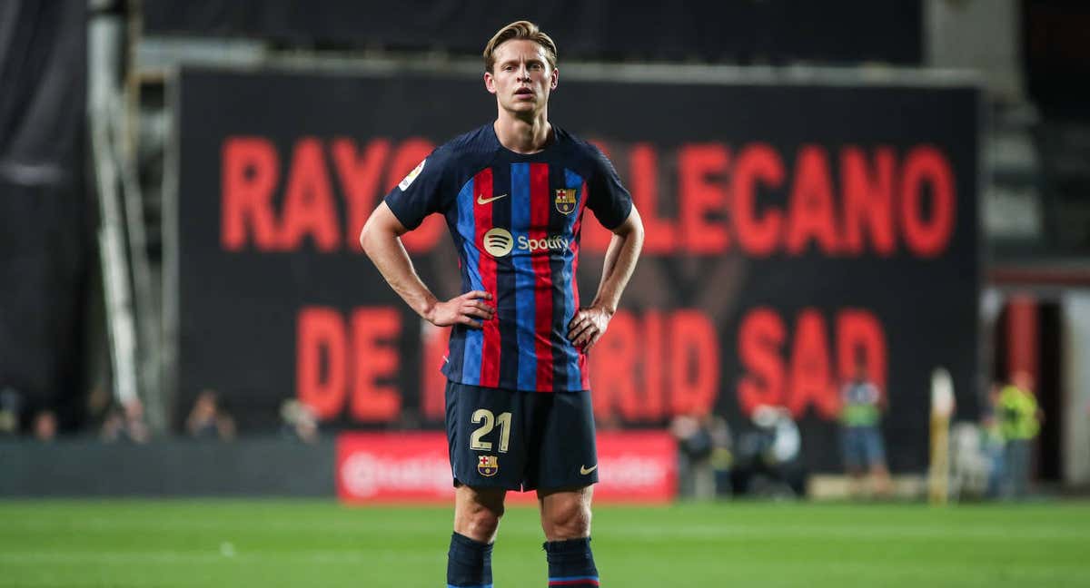 Frenkie de Jong en el Rayo - Barcelona de LaLiga./QUAY: IRINA R. HIPÓLITO/AFP