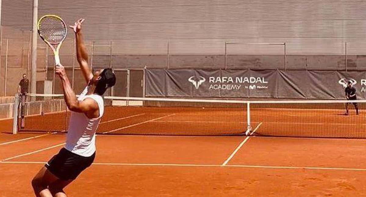 Nadal entrena en su Academia de Manacor con la vista puesta en Roland Garros. /Instagram/RafaNadal