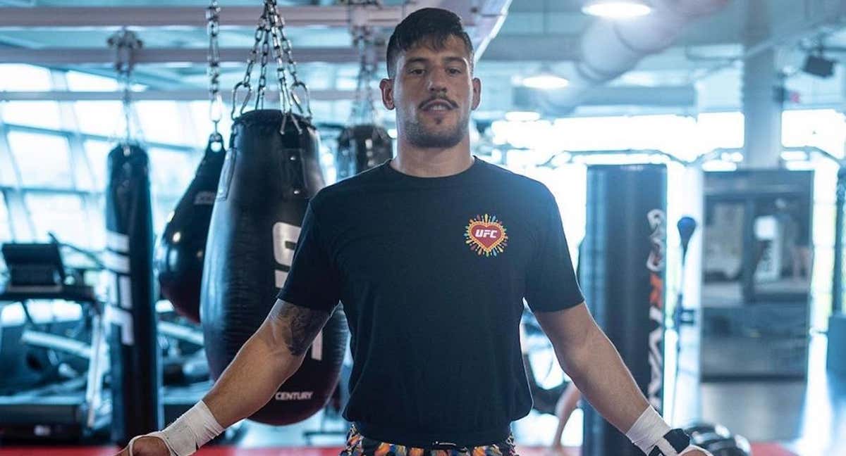 Joel Álvarez, durante un entrenamiento el UFC Apex de Las Vegas./