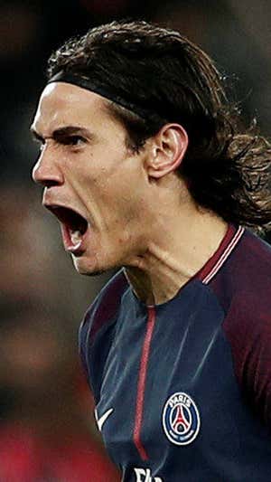 Cavani celebra un gol con el PSG.  REUTERS