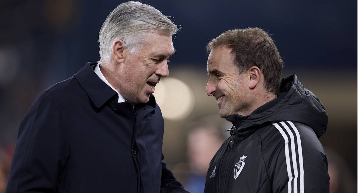 Carlo Ancelotti con Jagoba Arrasate.