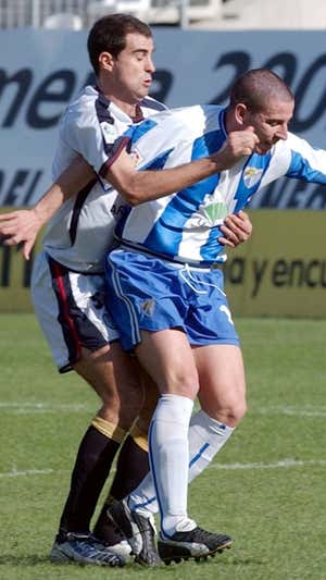 Koke Contreras, en un partido del Málaga.  Diario Sur