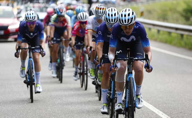 El bloque de Movistar Team rayó a gran nivel en esta Vuelta Femenina.  UNIPUBLIC / SPRINT CYCLING