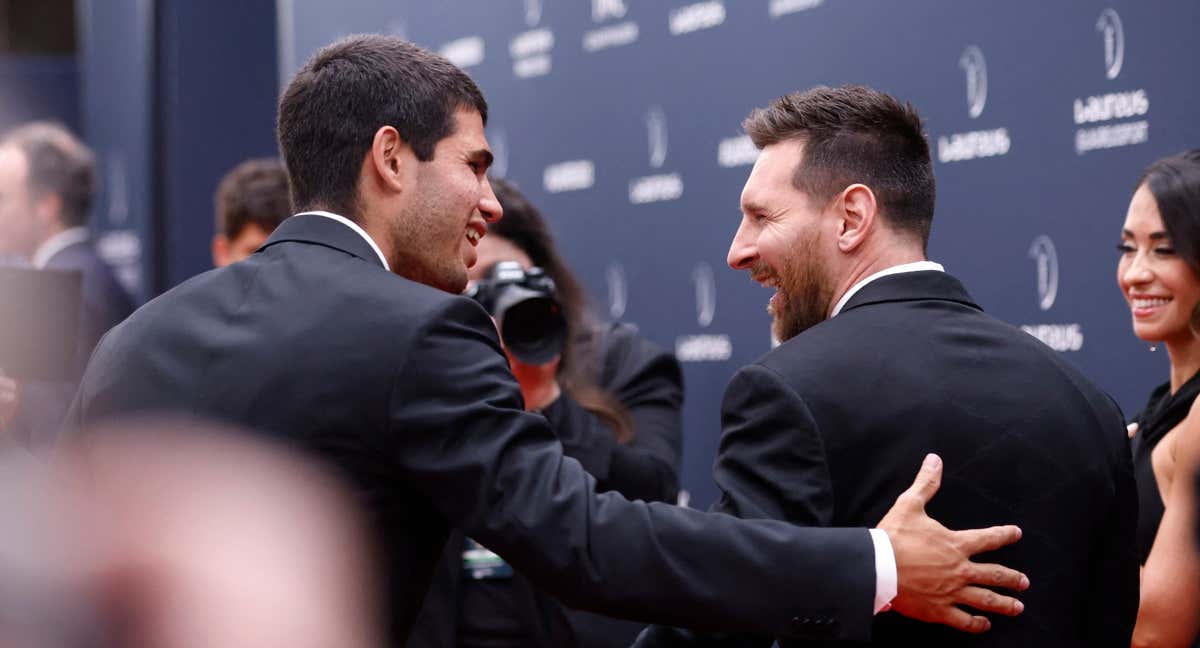 Carlos Alcaraz y Leo Messi, premiados en los Premios Laureus./REUTERS