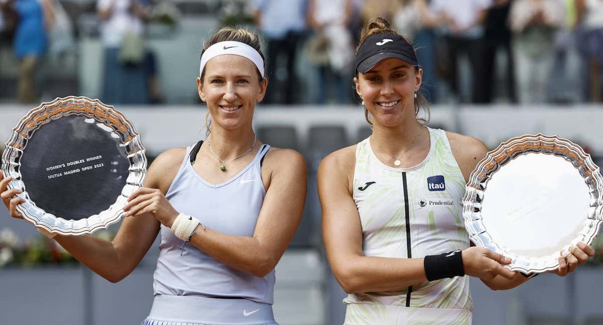 Azarenka y Haddad-Maia, campeonas en el Mutua Madrid Open. /EFE/Sergio Pérez