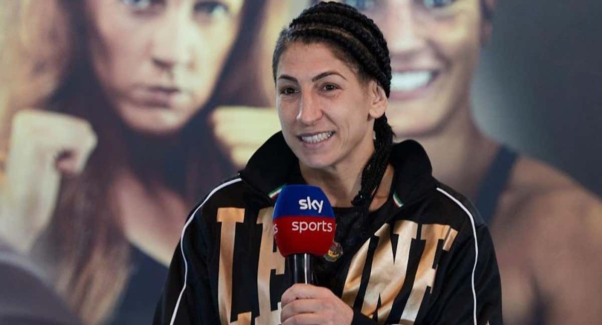 Miriam Gutiérrez, en la previa de su combate contra Katie Taylor./Matchroom Boxing
