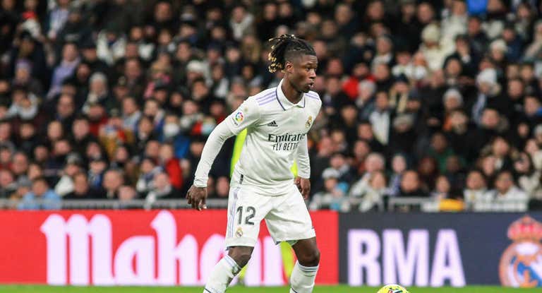 Camavinga, en un partido con el Real Madrid.