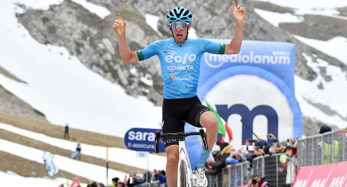 Davide Bais, ganador de la séptima etapa del Giro de Italia.