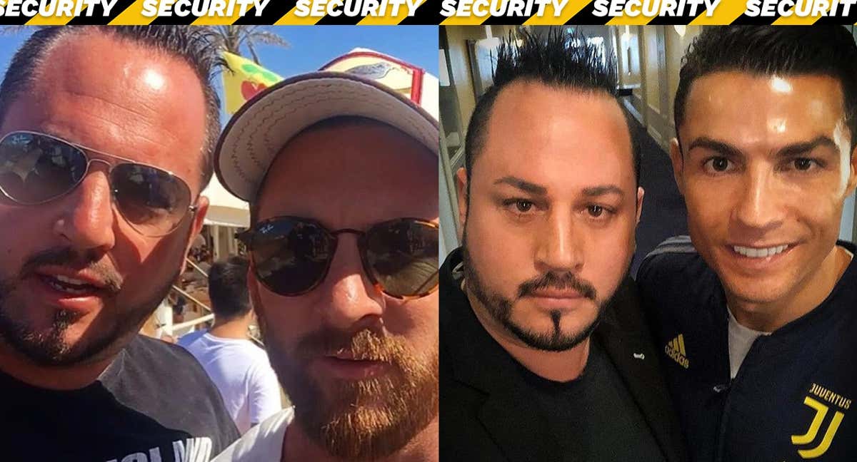 Patrick Baiata con Leo Messi y con Cristiano Ronaldo. /RELEVO
