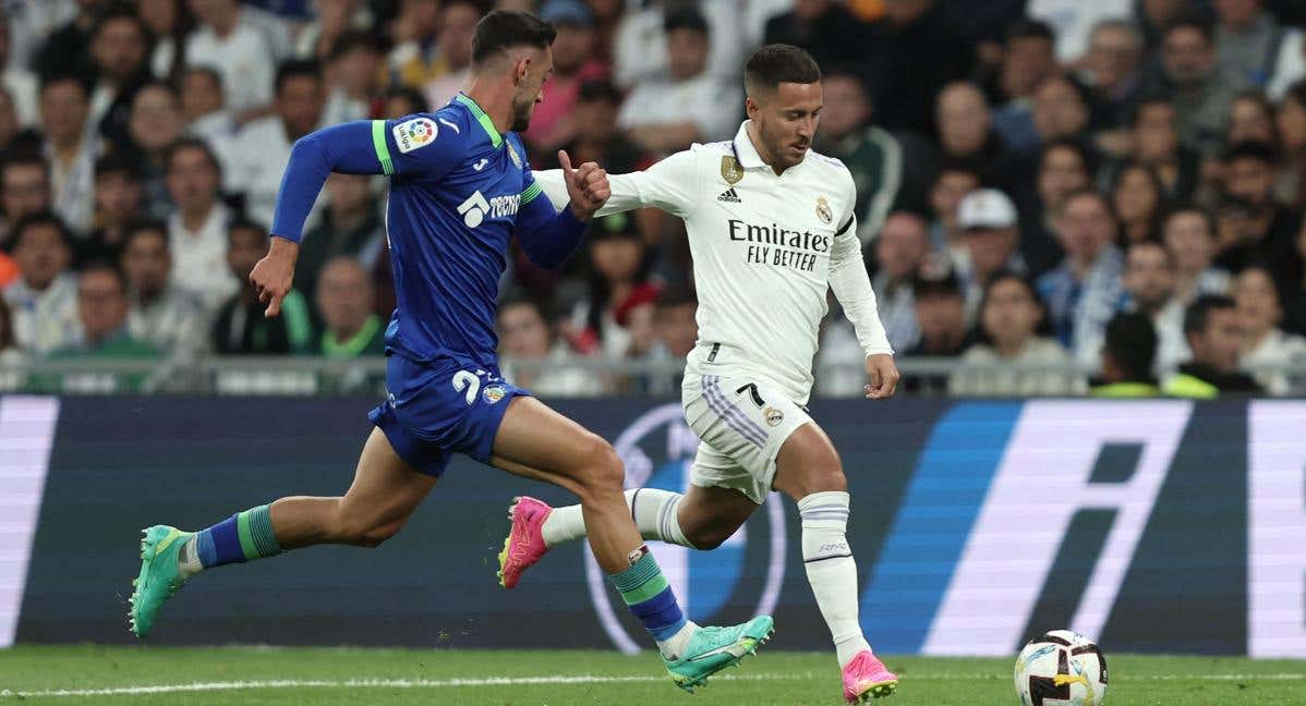 Hazard, durante el partido contra el Getafe. /REUTERS