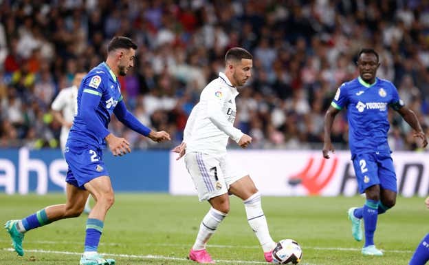 Hazard, durante el partido ante el Getafe.