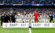 Pasillo del Getafe al Real Madrid... y foto de honor sin Alaba ni Benzema