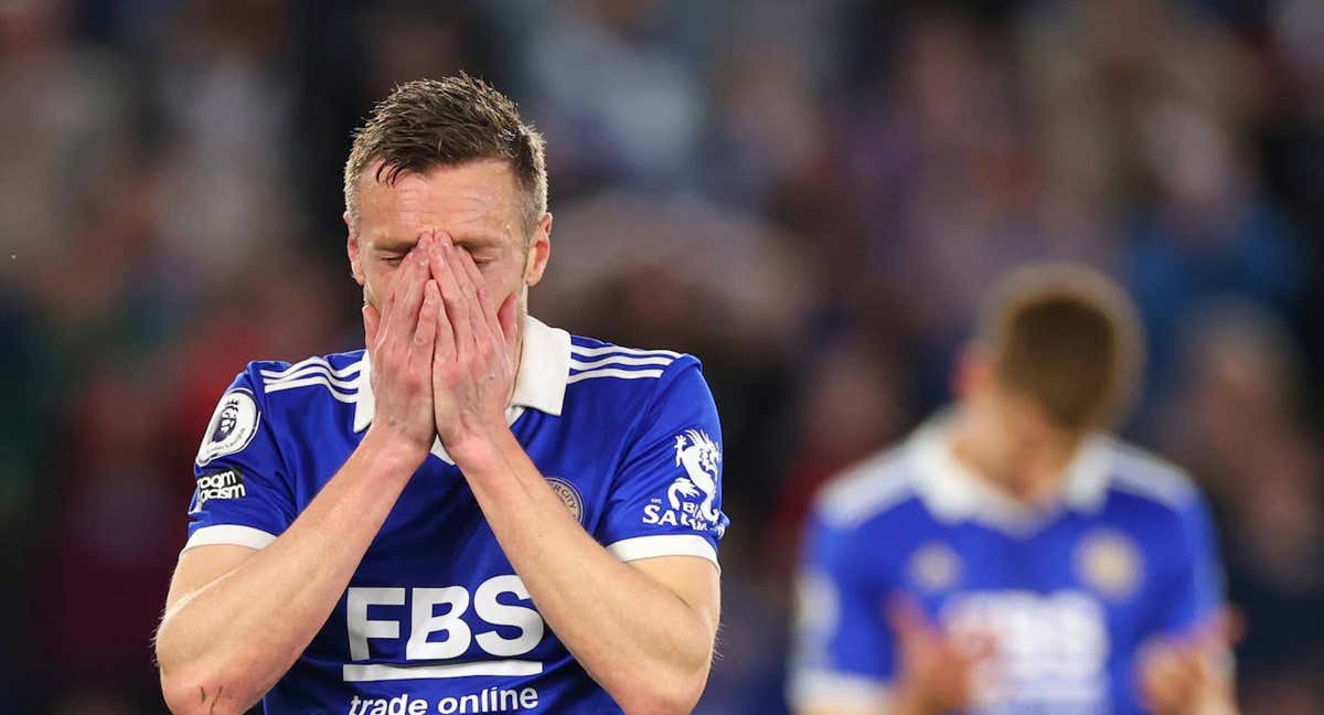 Jamie Vardy se lamenta durante un partido./Getty Images