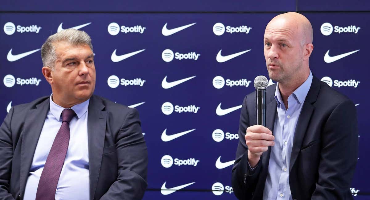 Jordi Cruyff en un acto con Joan Laporta./AGENCIAS