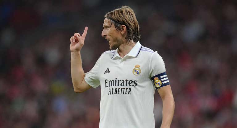 Modric, en un partido con el Real Madrid.