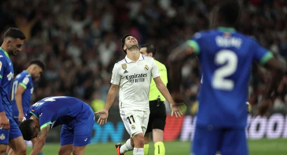 Marco Asensio se lamenta en el Real Madrid-Getafe del pasado sábado.