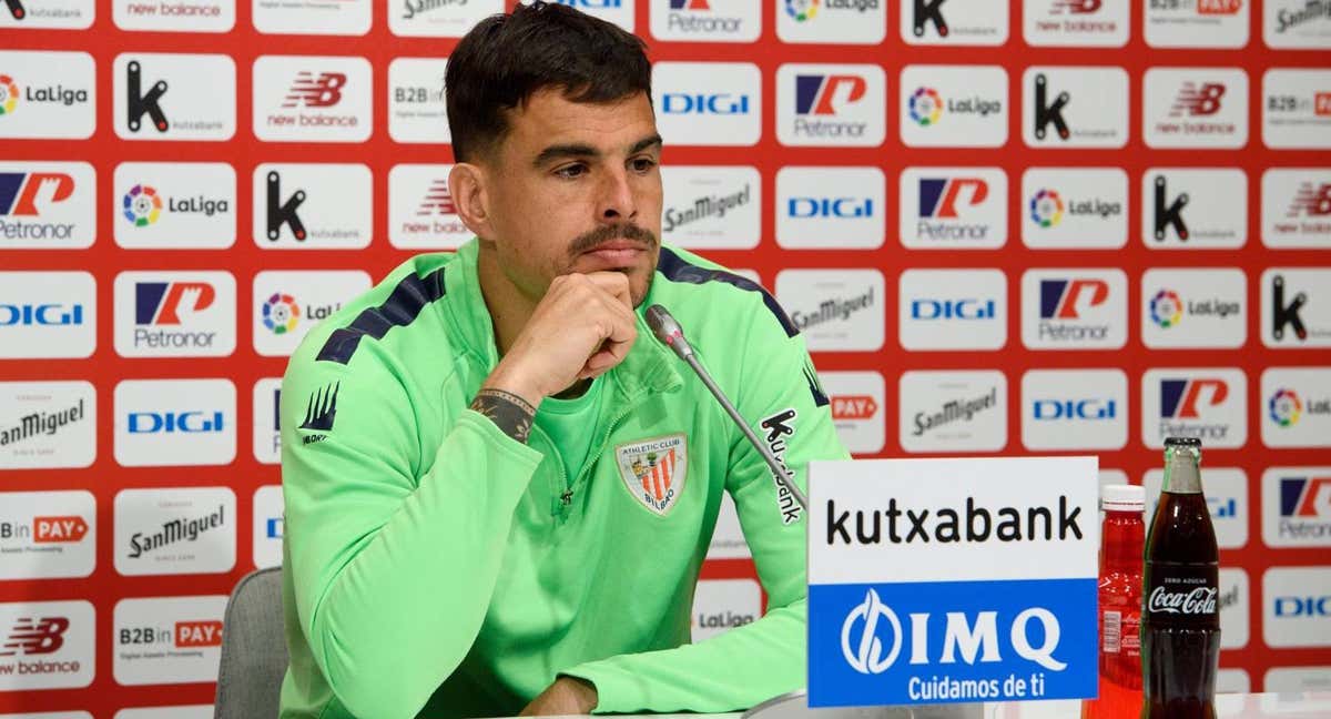 Dani García, durante la rueda de prensa en Lezama./Athletic Club